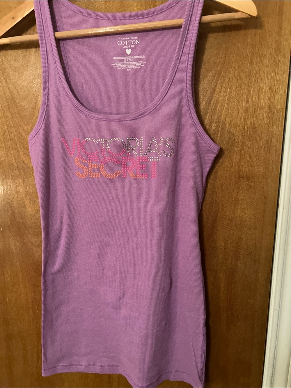 Victoria's Secret Lavender Cotton Tank with Studded Logo. NWOT L